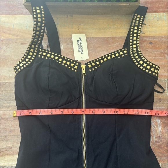 Forever 21 Black Gold Studded Edgy Mini|Medium - Picture 7 of 10